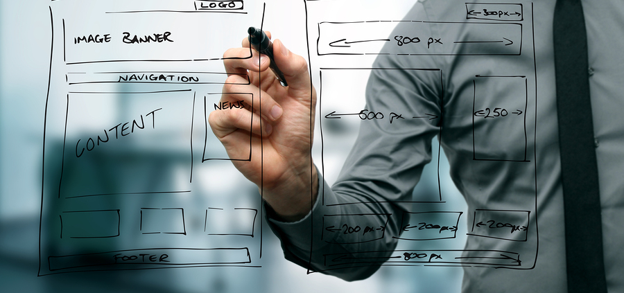 Website development drawn by designer