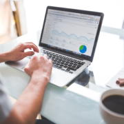 Man viewing analytics on computer