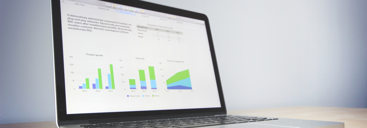 multiple graphs showing on a laptop