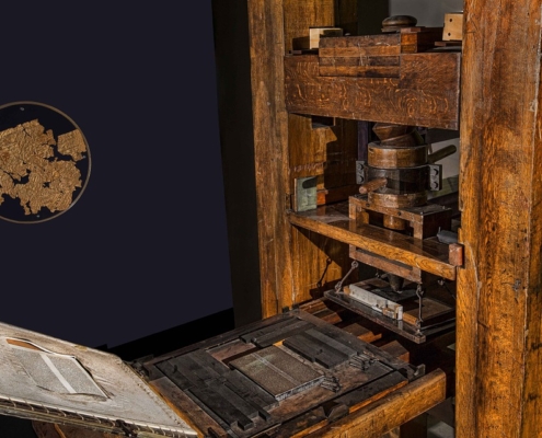 Old Gutenberg printing press.