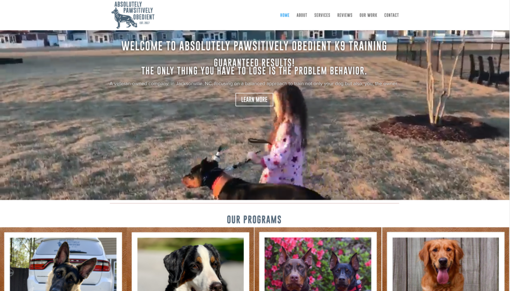 Image of Absolutely Pawsitively Obedient Home Page