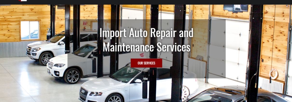 Screenshot of the Precision Imports website.