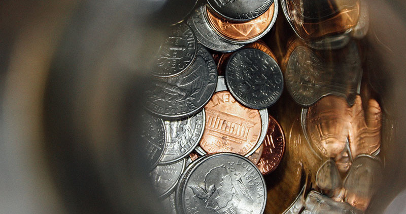 Top down change in an out of focus jar