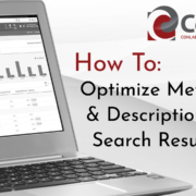 Title screen showing a laptop with Google Analytics on it, reading: How To Optimize Meta Title & Description For Search Results