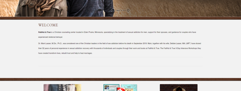 Custom WordPress website design for Faithful and True home page in Eden Prairie, MN