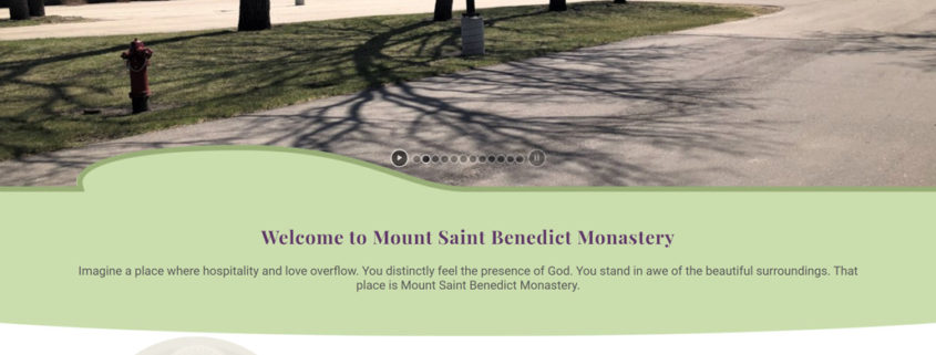 Custom WordPress website design for Mount Saint Benedict home page in Crookston, MN