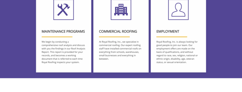 Custom Trustdyx website design for Royal Roofing home page in Twin Cities, MN