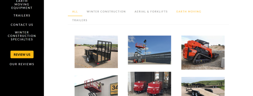 Custom Trustdyx website design for 360 RENTS, Inc home page in Waite Park, MN