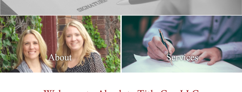 Custom Trustdyx website design for Absolute Title Company home page in Mora, MN