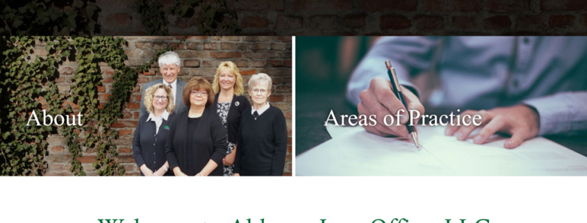 Custom Trustdyx website design for Ahlgren Law Office home page in Mora, MN