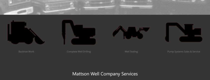 Custom Trustdyx website design for Mattson Well Co home page in Howard Lake, MN