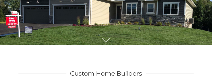 Custom Trustdyx website design for Patriot Builders II home page in Ham Lake, MN