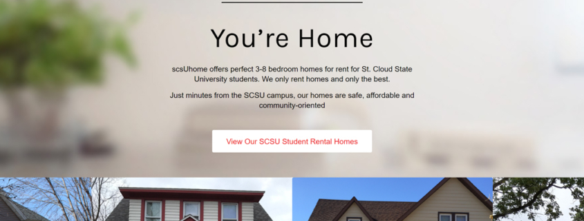 Custom WordPress website design for scsuHome home page in St. Cloud, MN
