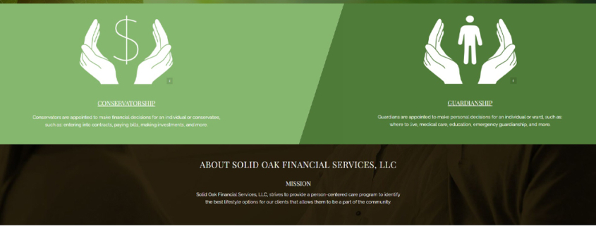 Custom WordPress website design for Solid Oak Financial Services, LLC home page in Avon, MN