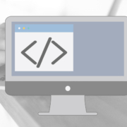 Computer monitor with SEO tag icon showing on the screen