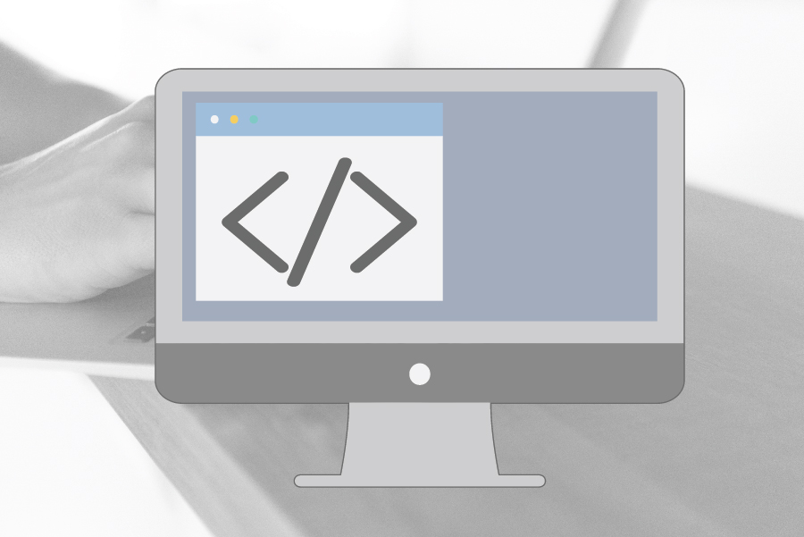 Computer monitor with SEO tag icon showing on the screen
