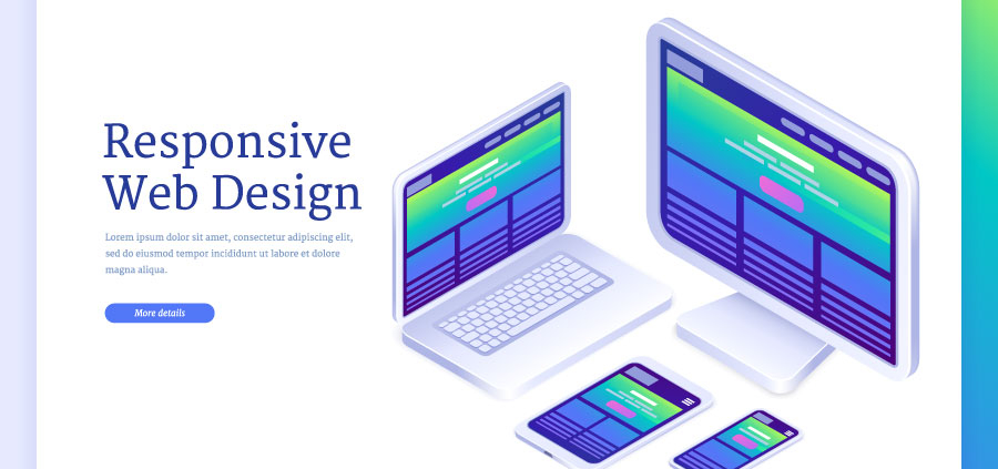 Responsive website design on a desktop, laptop, tablet, and mobile phone