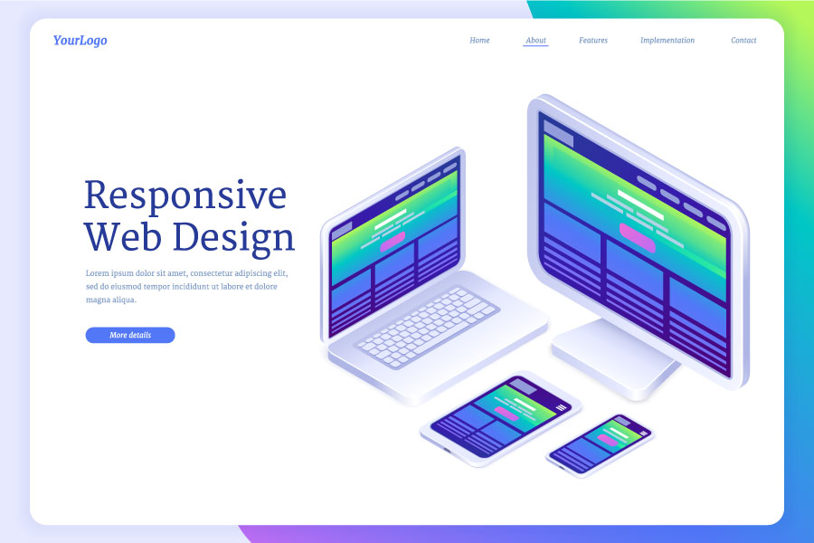 Responsive Website Design Responsive website design on a desktop, laptop, tablet, and mobile phone