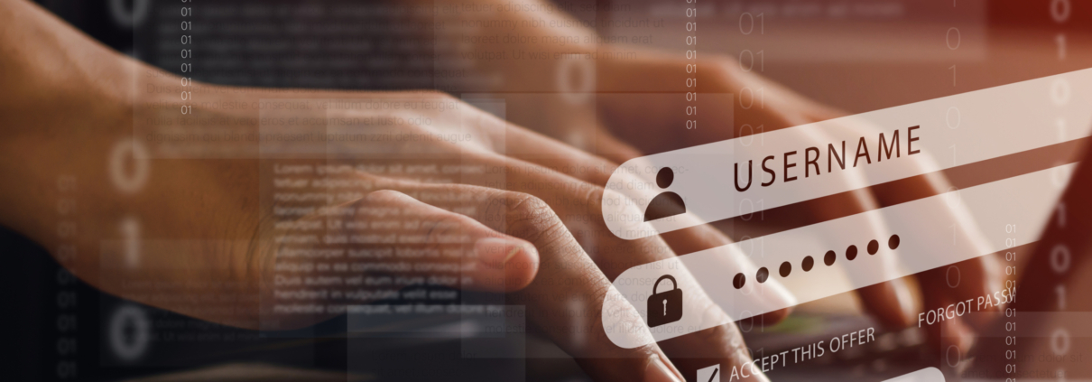 The programmer is logging in and encrypting it for security. with cybersecurity technology, website design and social security cyber concept