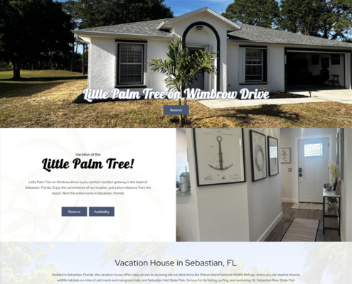 Custom WordPress website design for Little Palm Tree on Wimbrow Drive home page in Sebastian, FL