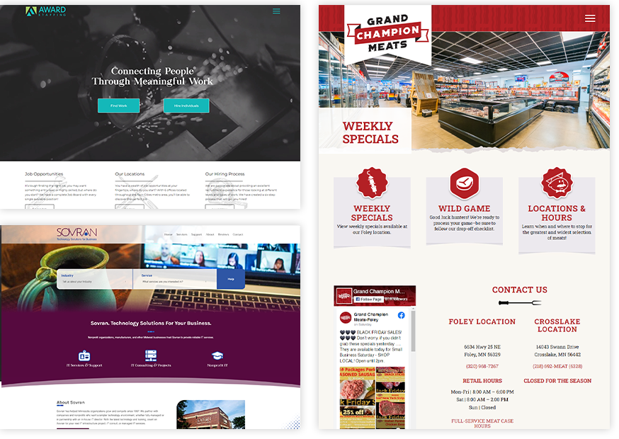 webex Three website screenshots created by Blue Ox