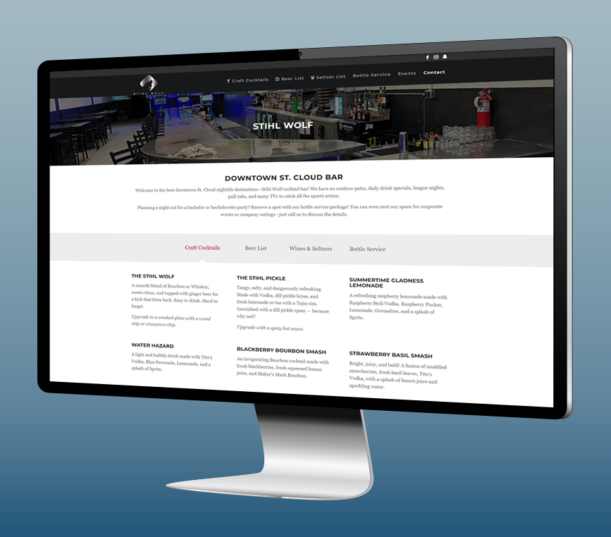 Stihl Wolf Stihl Wolf website shown on desktop computer