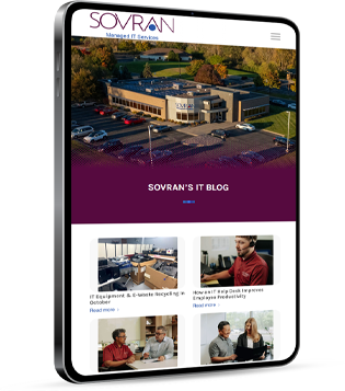 sovranBlog Sovran Managed IT website blog shown on a tablet screen