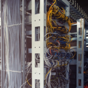 A row of servers in a server room.