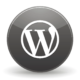 WordPress logo in black on a white background.