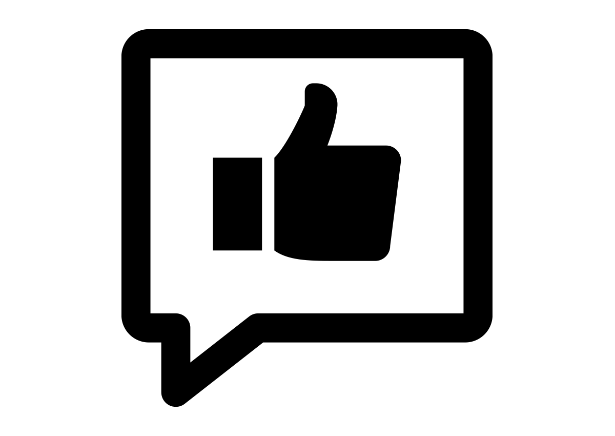 An illustration depicting a thumbs-up customer review.