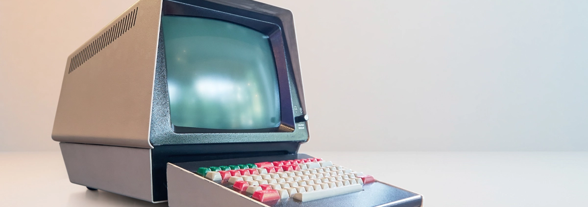 An antique desktop computer.