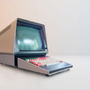 An antique desktop computer.