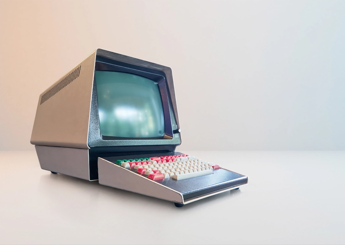 An antique desktop computer.