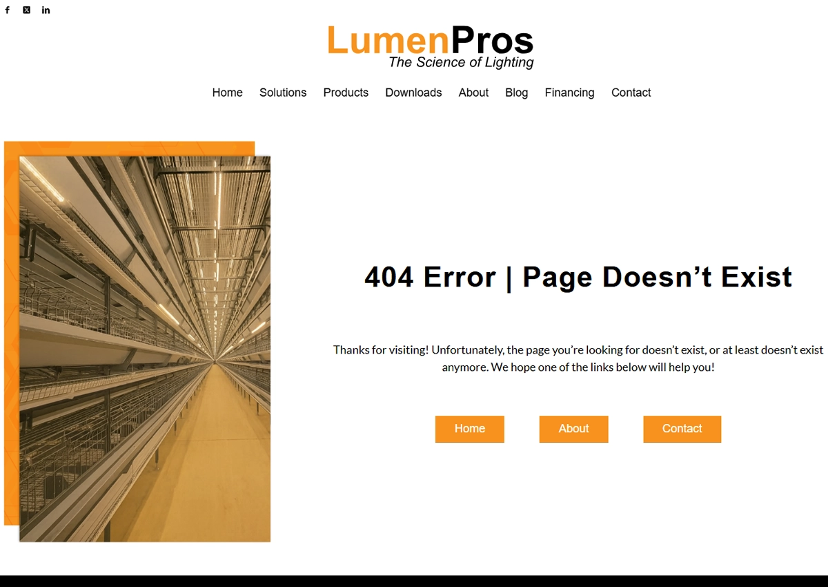 404 Error Page for LumenPros