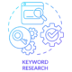 An illustration depicting the concept of SEO keyword research.