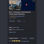 A Google Business Profile listing for Blue Ox Websites & Marketing.